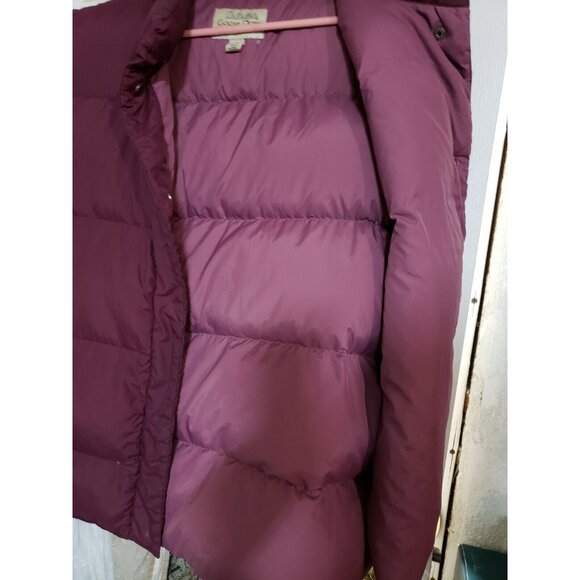 Cabela's Puffer Vest Premier Northern Goose Down XL Reg Brite Plum Snaps Pockets - Picture 4 of 9